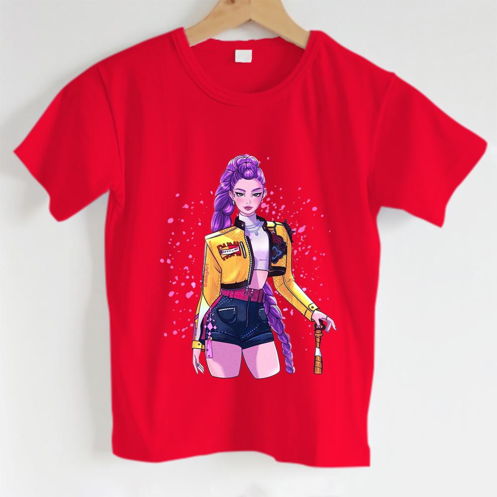 Kawaii Huntrix série periferní potisk, roztomilý a sladký vzor Rumi, dívčí módní tričko