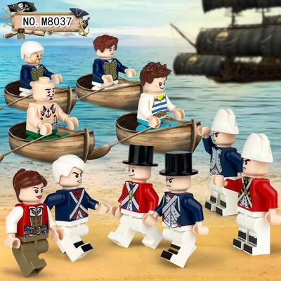 MOC Marinha Real Europeia Personagem Marinheiro Pirata Brinquedos de Blocos de Construção
