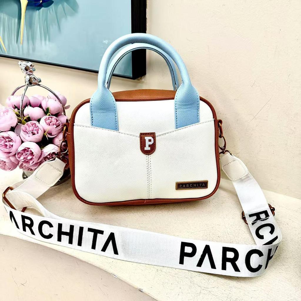 Women's Spliced Small Square Bag Street Urban Minimalist Style Shoulder Bag