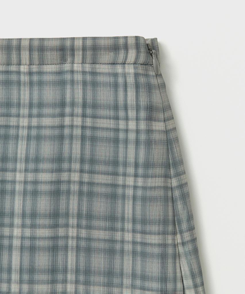 Bellie (W) Sheer Check Layered Skirt - Gray