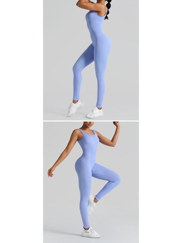 Seamless Outdoor Knit Yoga Jumpsuit - One-Piece Sport & Fitness Wear