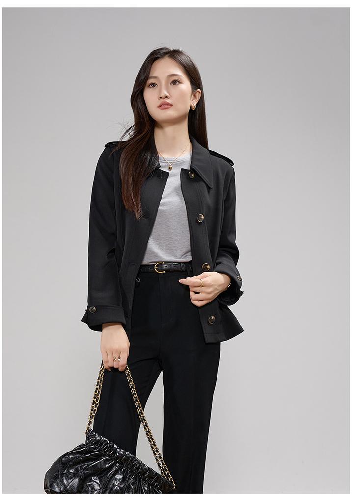 Retro British style slim fit short windbreaker women's clothing short casual jacket