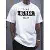 European Sizes Men's  White T - Shirt: Bold Resolve: 'Never Quit' Graphic Tee