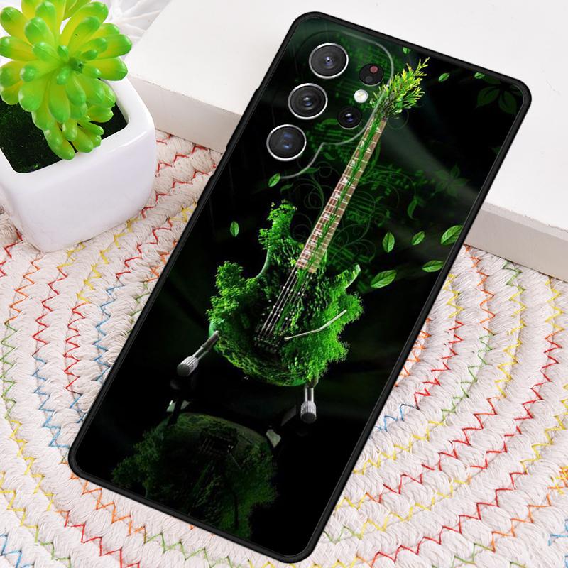 Płomienie Muzyczne Gitara Basowa Silikonowe Etui Na Telefon Dla Samsung Galaxy note 10 pro S26 S25 S24 S23 S22 S21 Plus S25Ultra Capa Pokrowiec