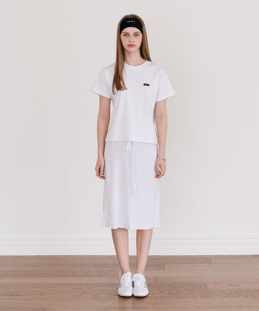 Ingi Active Punching Midi Skirt Ivory