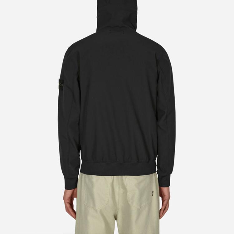 Stone Island Soft Shell Hooded Jacket Black Men Outerwear 7715Q0122-V0029