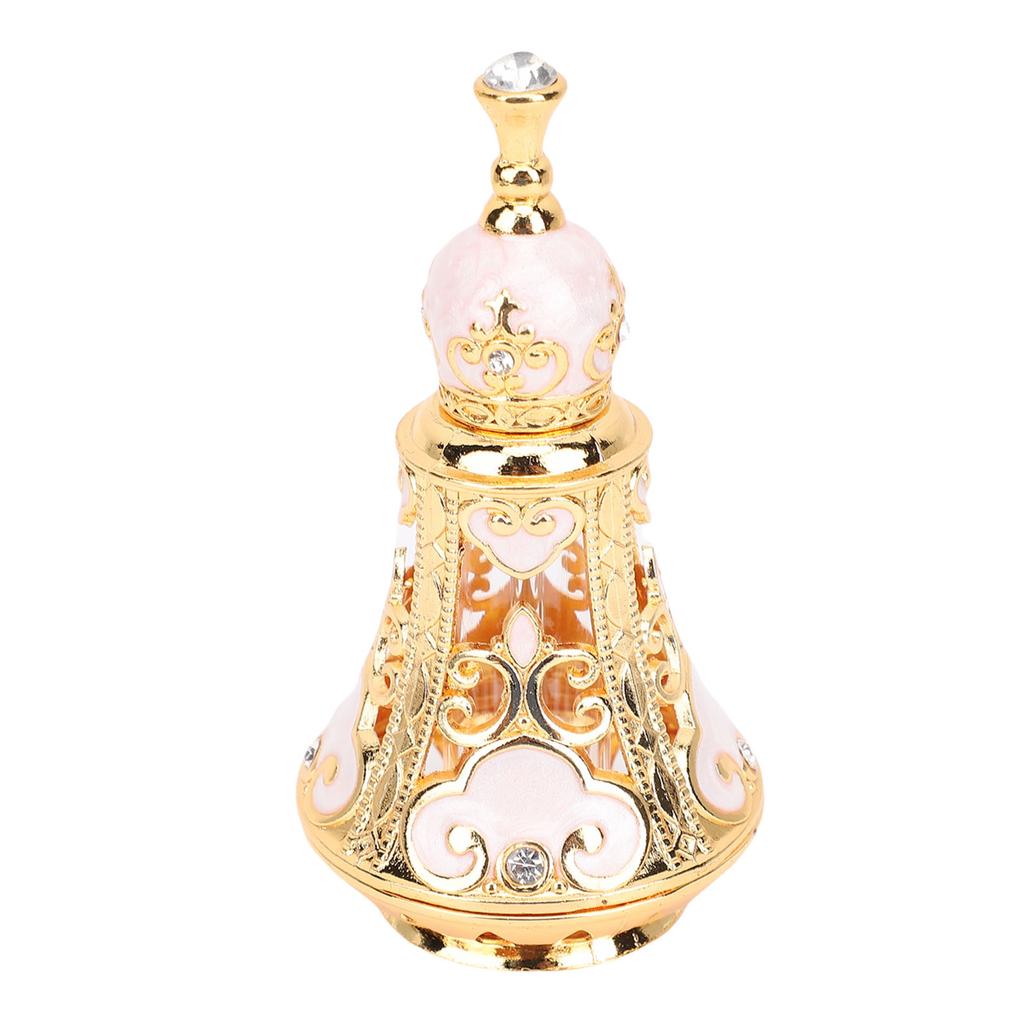 Vintage Perfume Bottle Reusable Zinc Alloy Middle Eastern Hollow Out Sealed Liquid Bottle
