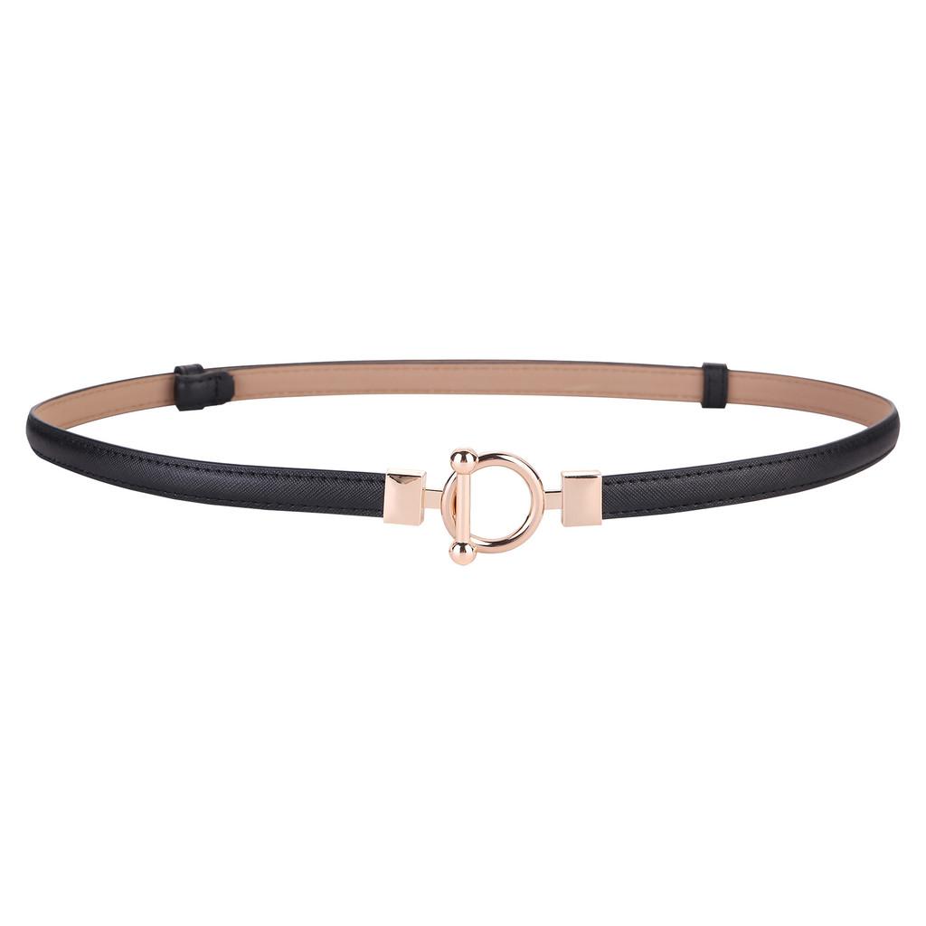 Classic Leather Waist Belt For Women With Adjustable Alloy Buckle Minimalist Fashion