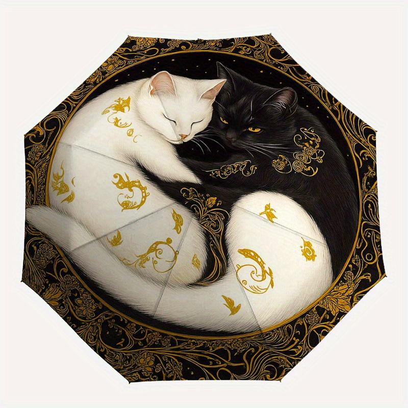 Yin-Yang Cats: A Unique Art Print for Cat LoversUmbrella, Portable 3-Fold Compact Umbrella,Christmas Gift ES568