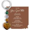 Natural Healing Crystal Heart Keychain Inspirational Gifts for Women Her