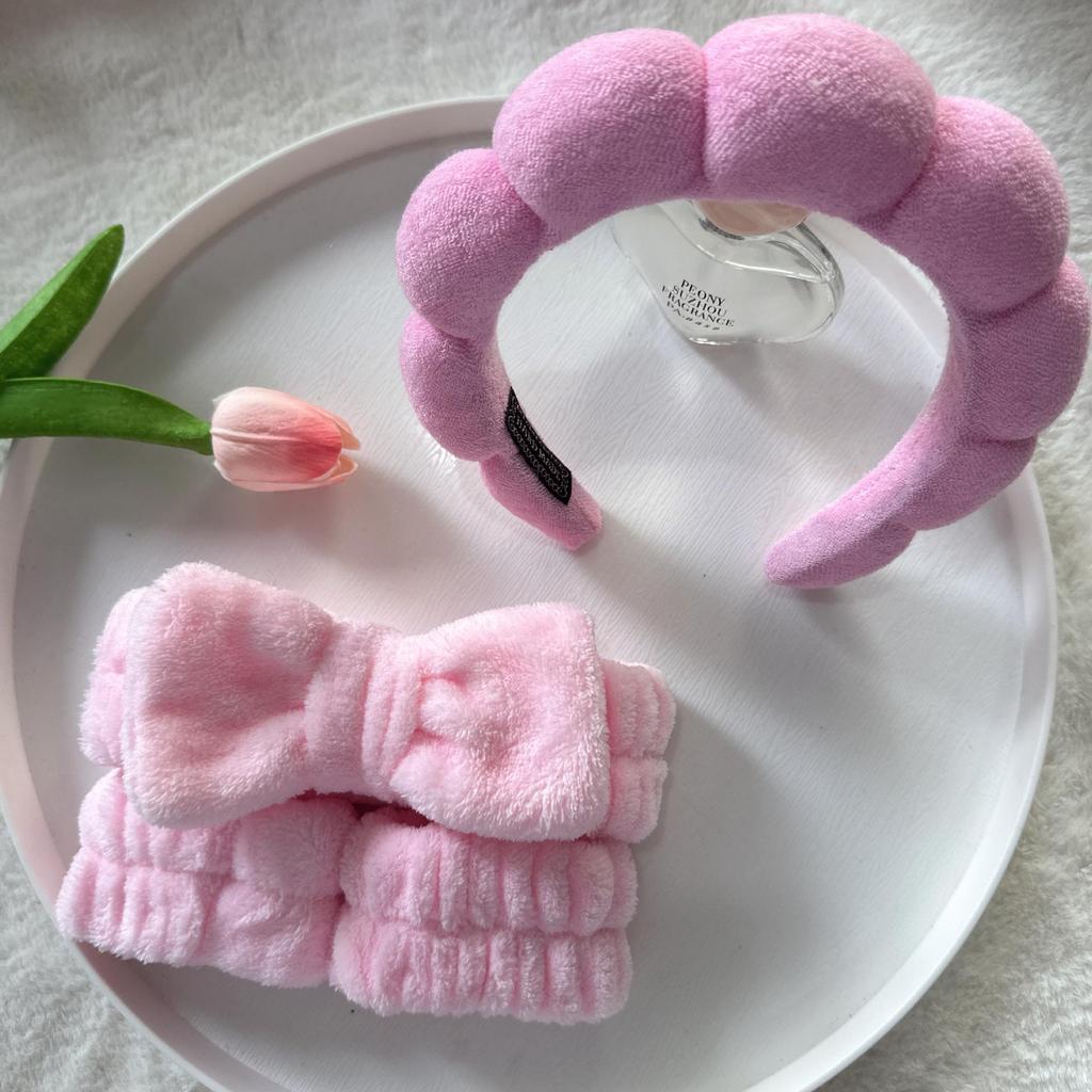 16-Piece Multi-Color Soft Headband and Hair Clip Set with Bowknot Washband and Elastic Hair Ties