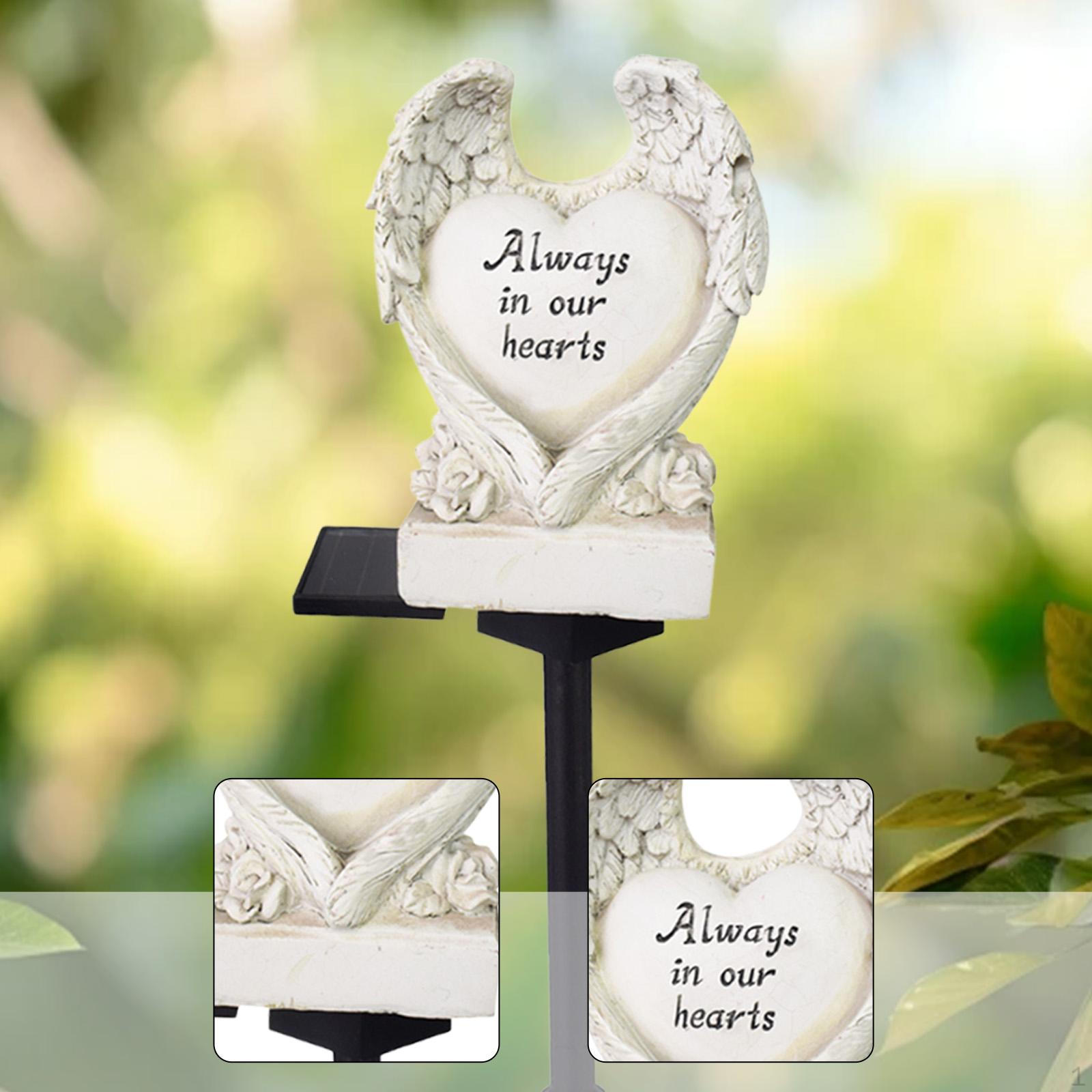 

Solar Powered Heart Garden Light Resin Ornament Waterproof Landscape Lighting for Outside Patio