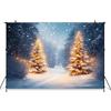 Mocsicka Christmas Background Winter Snow Tree Decoration Happy New Year Party Kid Child Portrait Photo Backdrop Birthday Banner