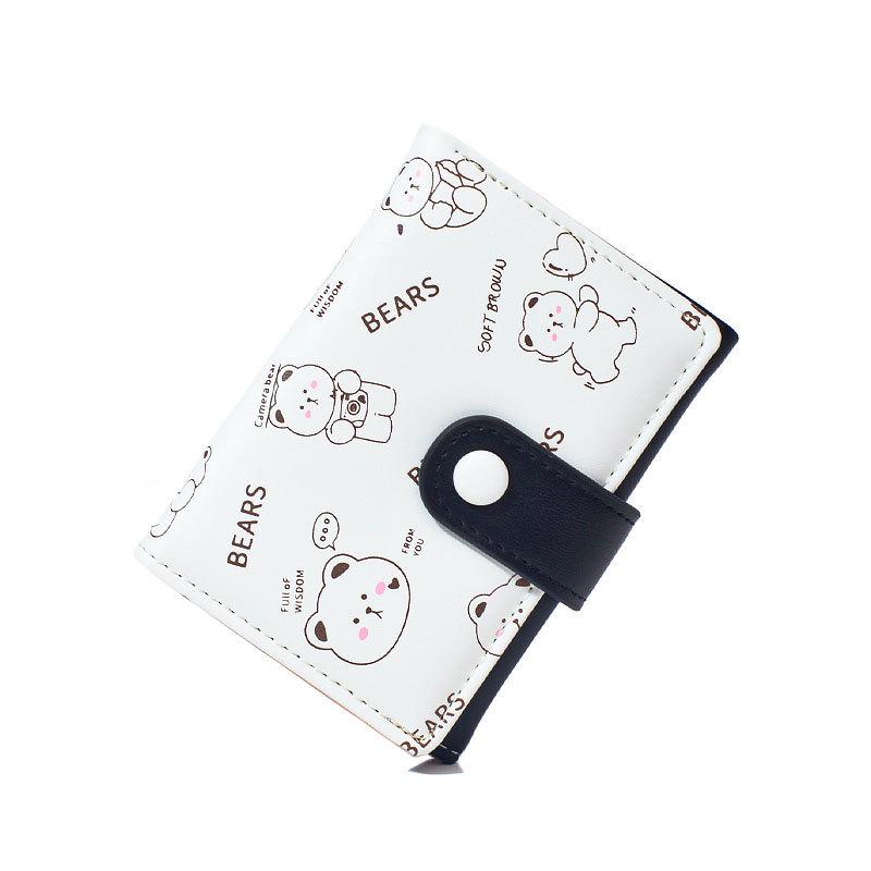 Korean Style Cute Cartoon Ladies' Short Wallet with Multiple Card Slots and Coin Purse