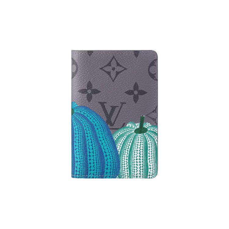 Louis Vuitton X Yayoi Kusama Pocket Organizer Colorful Pumpkin Monogram Coated Canvas Wallet Men Wallet Gray M81969
