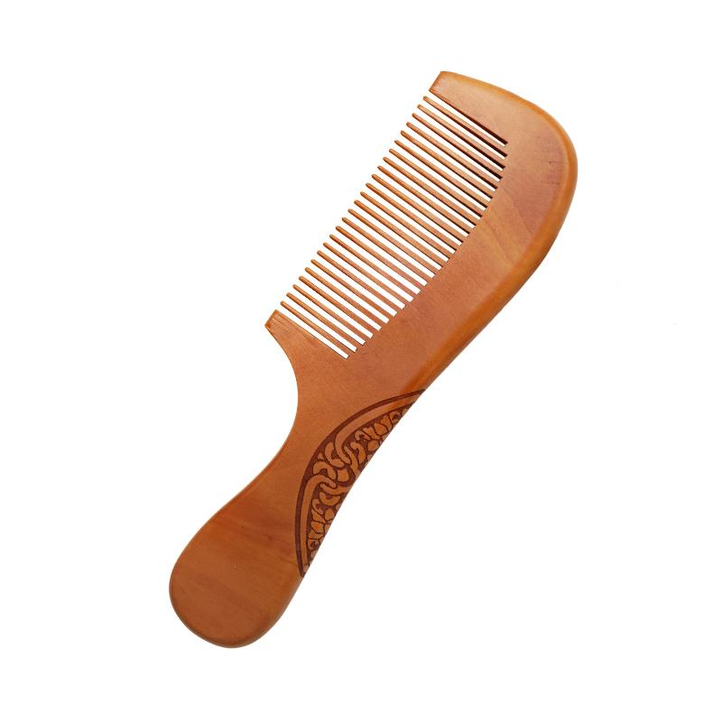 Tragbarer Naturholzkamm, Haarkamm, feine Zahnbürste, antistatisch, Friseurkamm, Haar- und Kopfhautmassage-Werkzeug, Taschenkamm