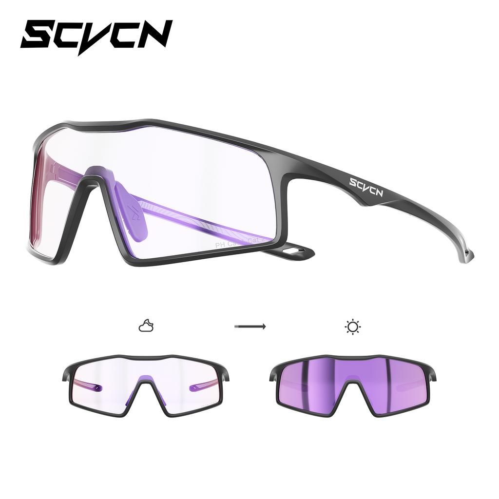 SCVCN Photochromic  Cycling Glasses for Men Outdoor Sports Sunglasses Mountain Glasses Road MTB Bike Cycle Eyewear Racing UV400