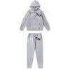 Unisex Oversized Hooded Sweatshirt With Contrast Letter Towel Embroidery Topstitch Detail Fleece-Lined Casual Set