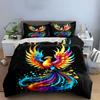 Multicolor phoenix with splashes. Bedding sets Duvet cover sets Duvet covers Pillowcases(1 * Duvet Cover 2 * Pillowcases without duvet insert)