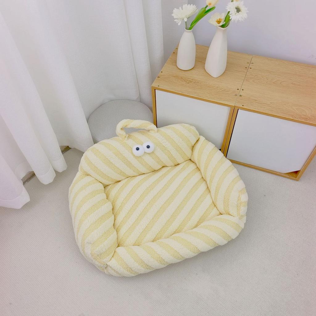 Autumn and Winter Warm Thickened Pet Litter Dog Litter Cat Litter Striped Diamond Sofa Litter Small and Medium Sized Dog Cat Large Eye Socket