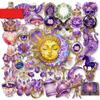 10/30/50pcs Transparent Cartoon Purple Magic Crystal Stickers Waterproof Graffiti Luggage Guitar Phone Aesthetic Sticker Decor
