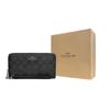 New COACH Zip Around Coated Canvas With Leather Card Holder, Wallet Regular Women's Black C4452-SVTSQ
