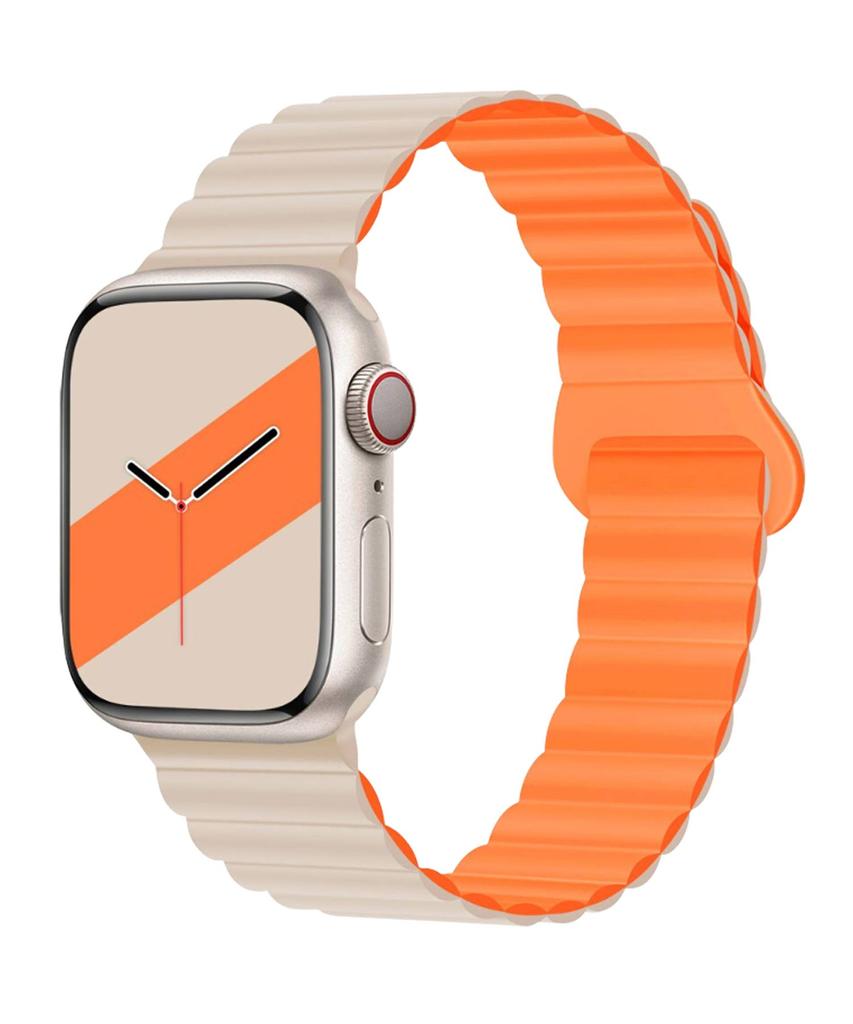 Dijiji Apple Watch Alle Modelle 9/8/7/6/5/4/Se/Ultra Silikon Gliederband Magnetisches Armband Riemen 38/40/41/42/44/45/49mm