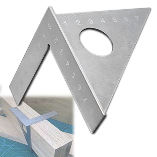 VICHE CATT Scribing Gauge, Ruler, DIY Woodworking Tool, Right Angle, Vertical, Parallel, L-Shaped Ruler, Stainless Steel (Silver)