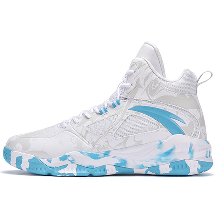 

ANTA Bastard Vintage Basketball Shoes Men s High top Anta White/Lake Blue 112141649S-3 41