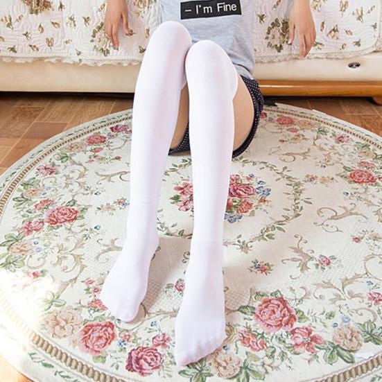 Stockings Solid Color Elastic Acrylic Fiber Stretch Comfortable Thigh High for Party