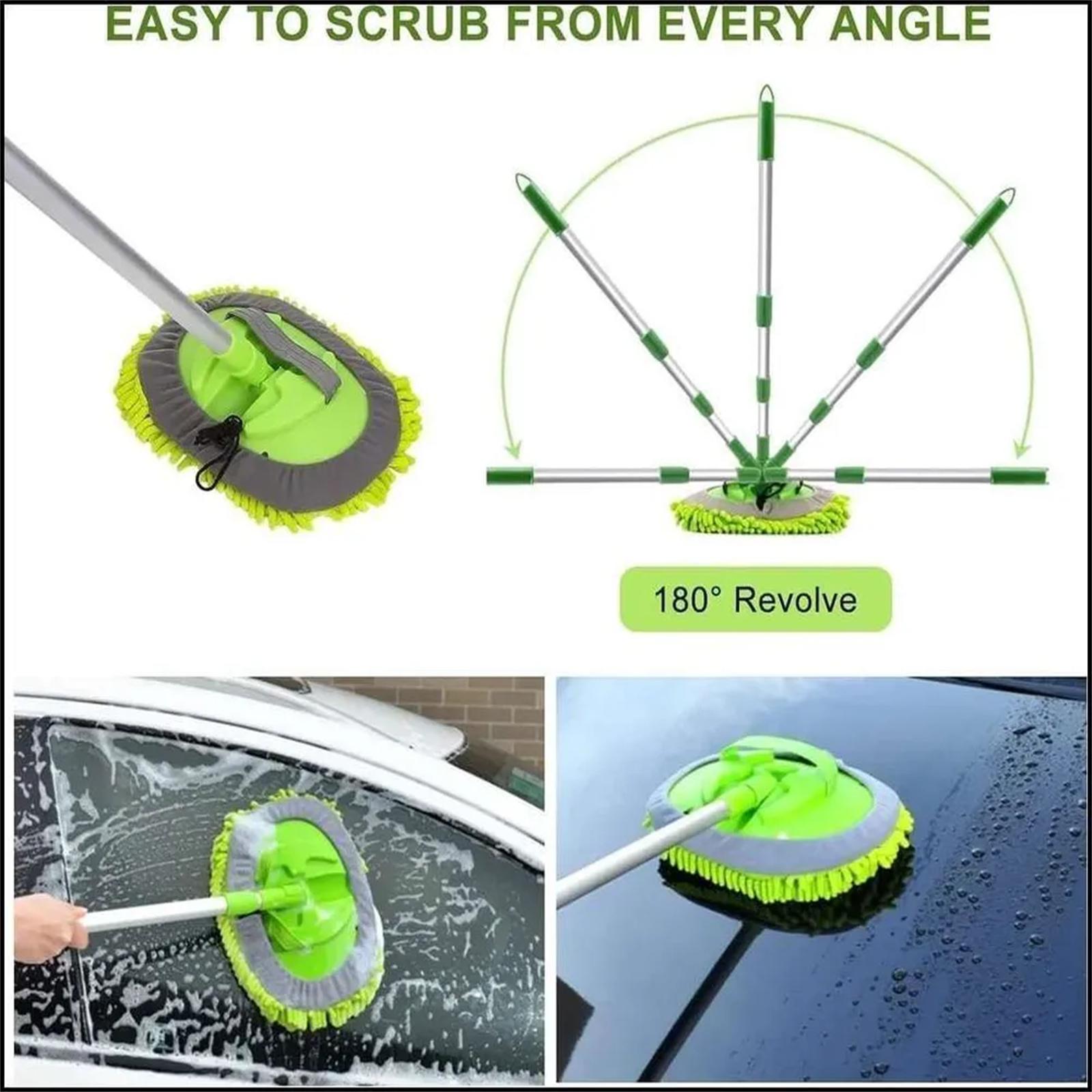 Retractable Chenille Car Wash Mop One Size зелёный