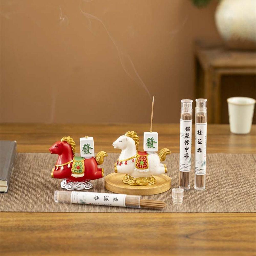 Funny Zodiac Pony Incense Burner Pony Shape Resin Indoor Incense Burner 2026 Horse Year New Year Ornamental Cense Holder