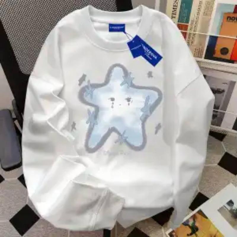 American Street Long-sleeved T-shirt for Women Spring Autumn Commuting Trendy Design Tops for Couples Ins