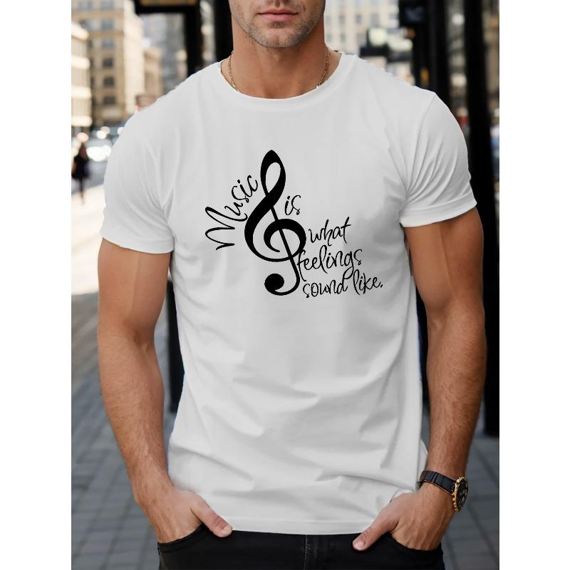 

Men s Graphic Tee - Casual Short Sleeve T-Shirt with Geometric Design, Breathable , Machine Washable - Perfect for Summer S белый