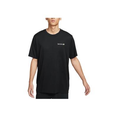 Dri-Fit Buchstaben-Print Cartoon Anime Muster Schnelltrocknend Trainings Strick Rundhals Kurzarm T-Shirt Herren Tops Schwarz FZ8045-010