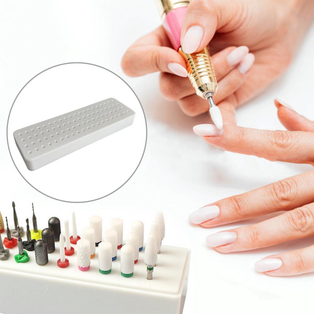 Nail Drill Bits Holder with 12/80 Holes Multi-functional Nail Drill Bits Organizer Manicure Polishing Grinding Head Stand