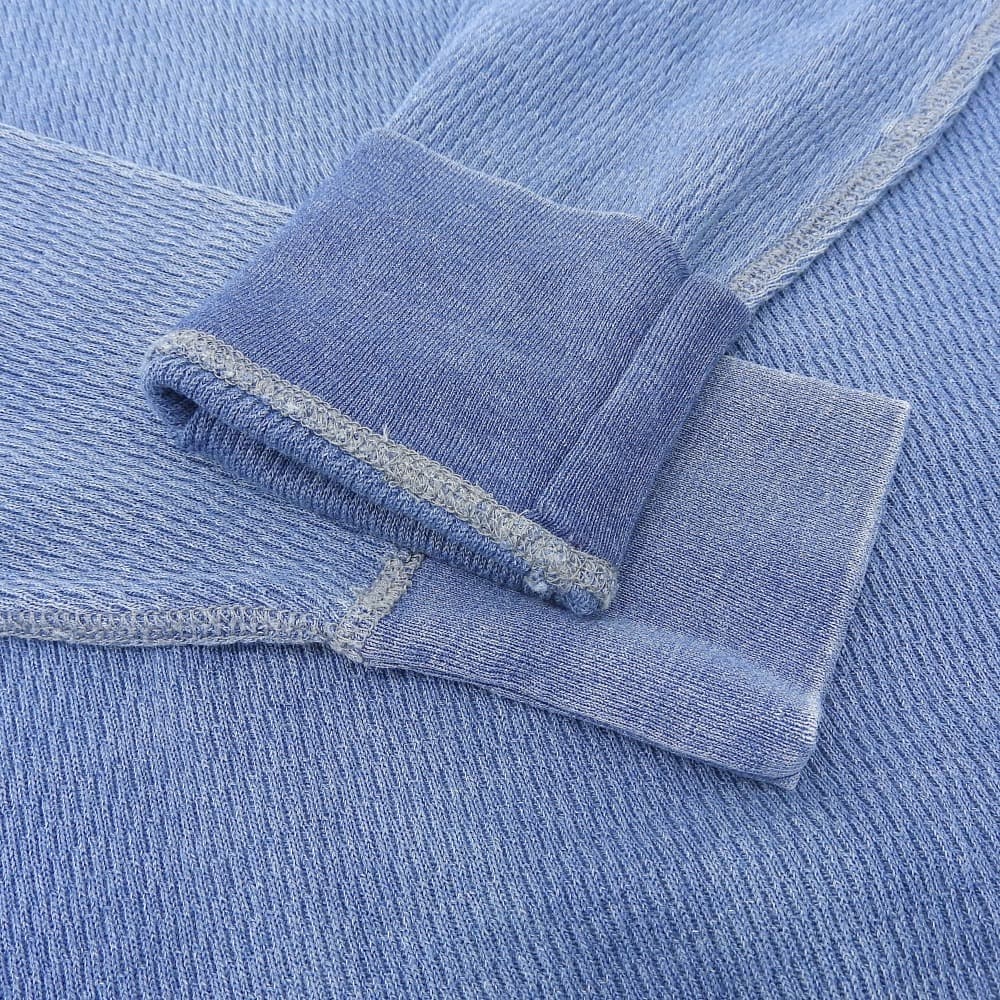 RRL Men's Long Sleeve Henley Top, 100% Cotton, Blue, Size M Tops M blueUsed