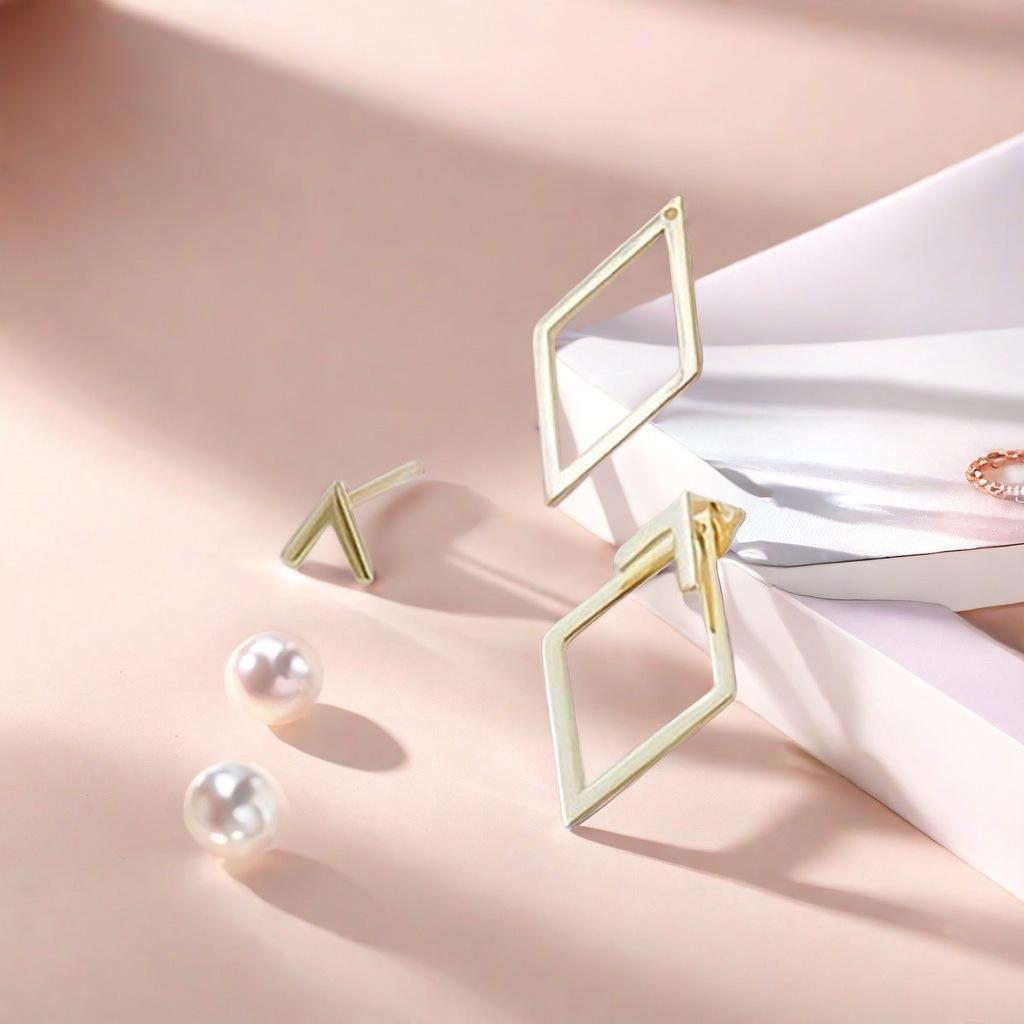 Stylish and Luxurious Geometric Open Design Stud Earrings - Perfect for Everyday and Vacation Wear, Versatile Double Pierced Earrings