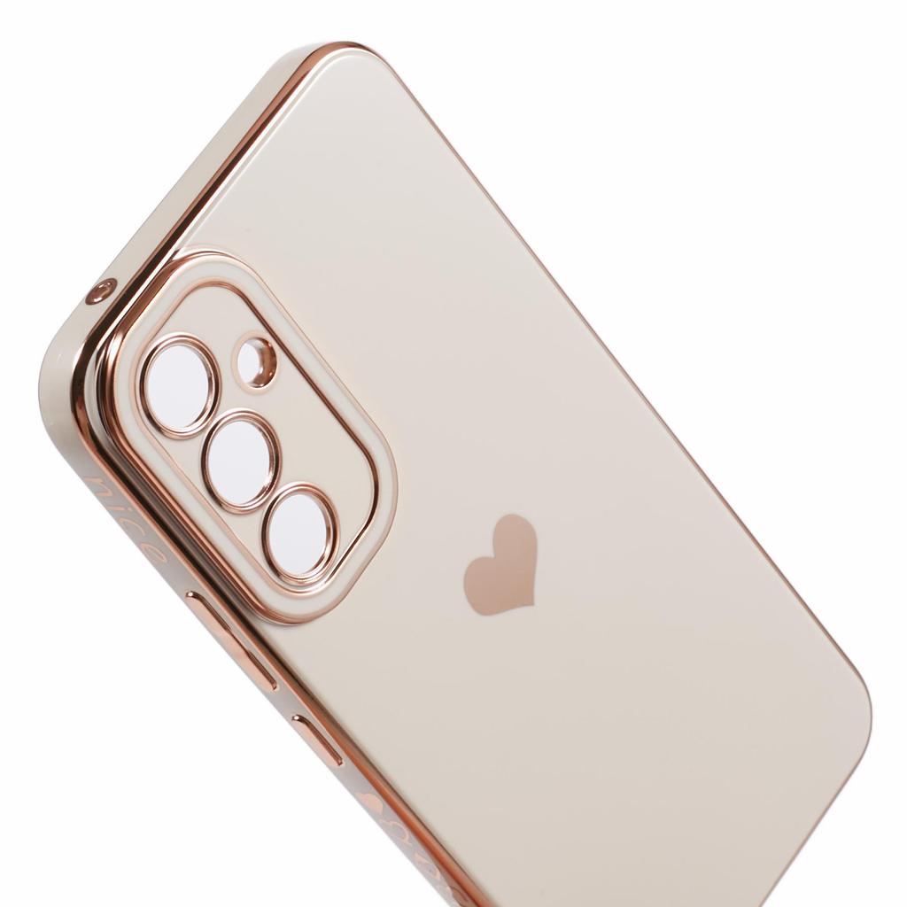 For Samsung Galaxy S23 FE Case 6D Electroplating Love Heart Shockproof TPU Phone Case