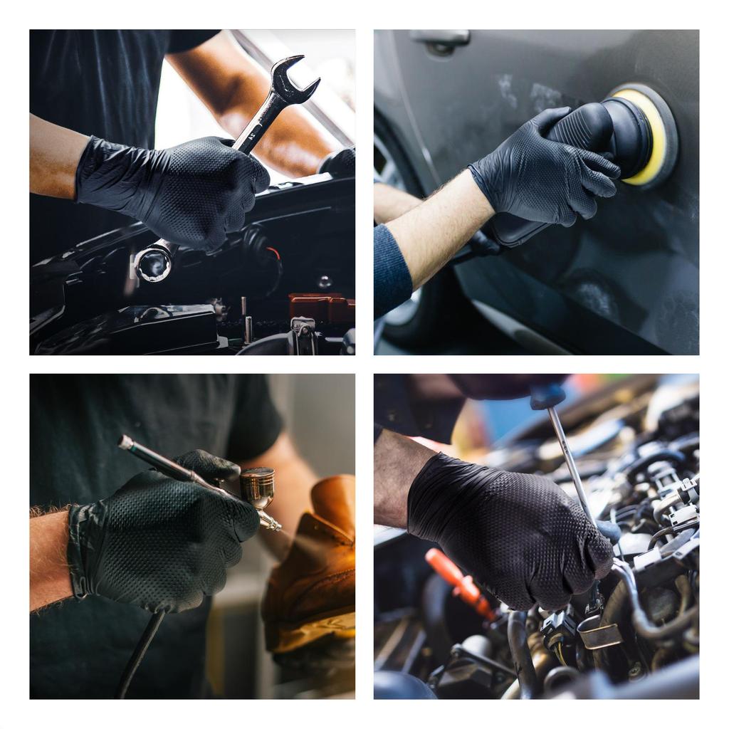 Anbo Chen Extra-Thick Diamond Pattern Food-Grade Nitrile Gloves for Kitchen and Housework