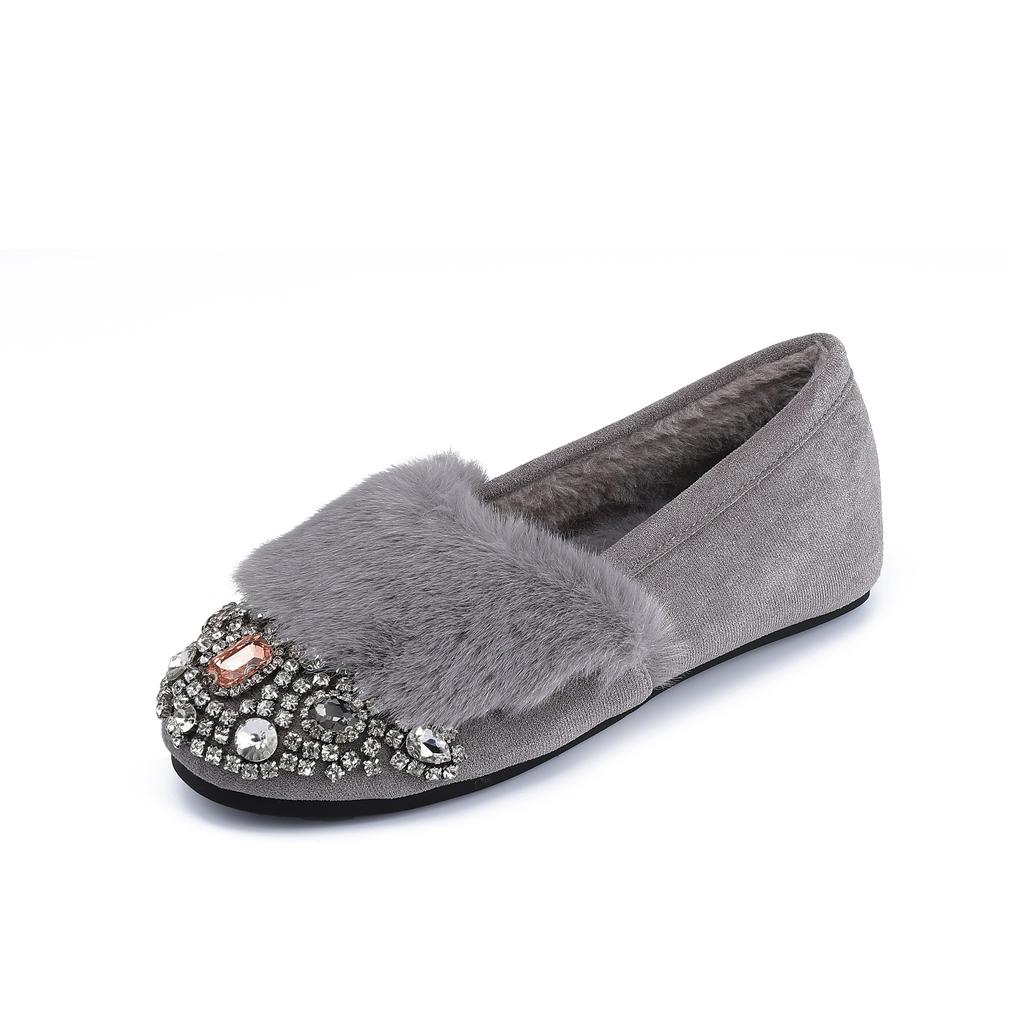 2025 winter new Mao Mao shoes women's shiny diamond platform cotton shoes women wear high-end thick velvet shoes children