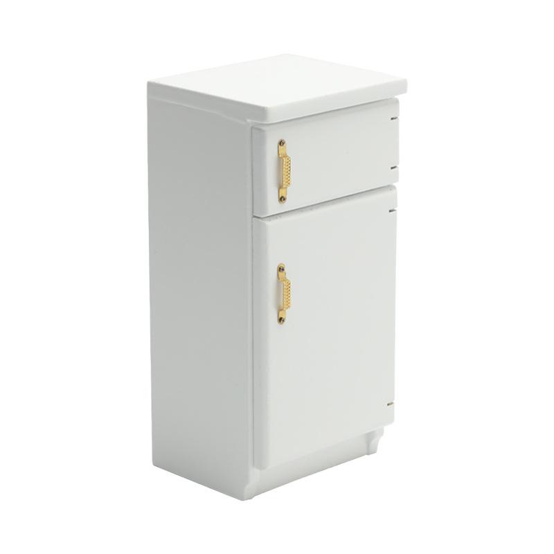 

Mini White Refrigerator 1:12 Dollhouse Furniture Model Kitchen Scene Miniature Home Decoration Accessories Decor Crafts Figures