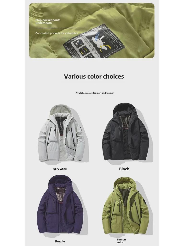 Upgraded J91 Men's Graphene Cotton Hooded Jacket: Trendy, Windproof, Waterproof, Thickened Design for Couples.