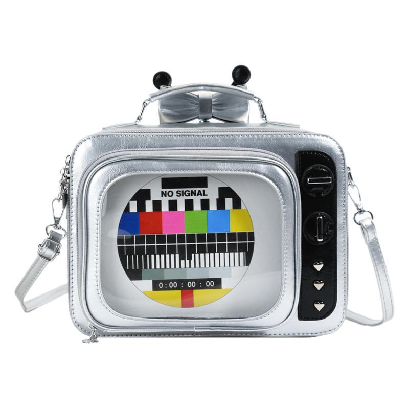 2025 New Retro TV Pain Bag Small Food Intake Square Antenna Bow Removable and Cross-shoulder