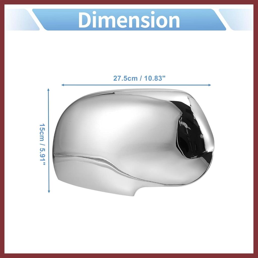 for GMC Envoy 2002-2009 for Buick Rainier 2004-2007 Driver Passenger Side Mirror Covers Cap Overlay Rearview Mirror Guard Covers Silver Tone 1 Pair