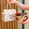 Cute Cat Ceramic Mug Gift Set for Girls and Best Friends' Birthdays