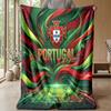 Portugal Football Printed Flannel Blanket Skin Friendly Warm Decorative Throw for Indoor Couch Bed Daily Use