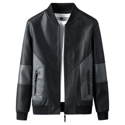 Erkek Marka Deri Ceket Ince Motosiklet Ceket Aşınmaya dayanıklı PU Moda Trendi Motosiklet Zip Ceket Rahat Sokak Rüzgarlık