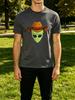 Cowboy Hat Wearing Green Alien Head Funny Cartoon Art Graphic Unisexs Crew Neck Short Sleeve Tee Casual Daily Soft Basic Wear Top