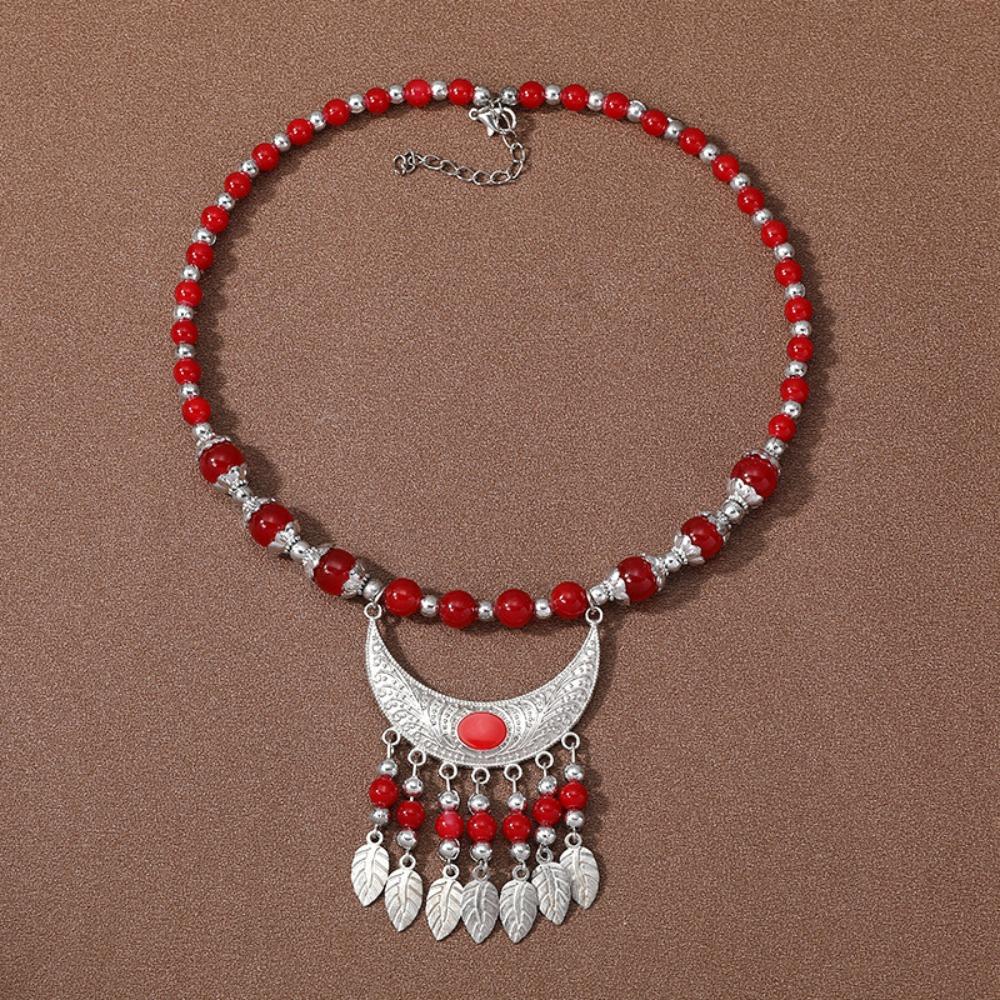 Tibetan Jewelry Bohemia Headwear Ethnic Photo Prop Photography Headband Long Chain Red Stone Hairdress Accessory Gypsy Women